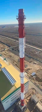 Kazakhstan 107m**5300mm Sleeved Self-Standing Steel Chimney