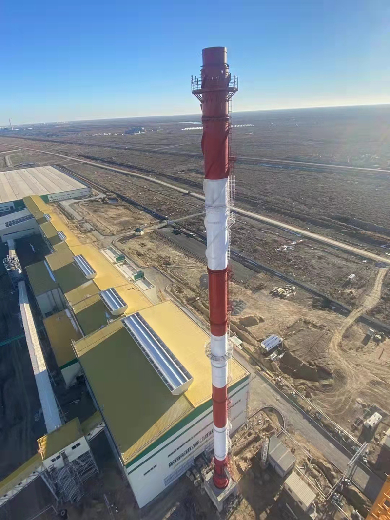 Kazakhstan 107m*2800mm Sleeved Self-Standing Steel Chimney