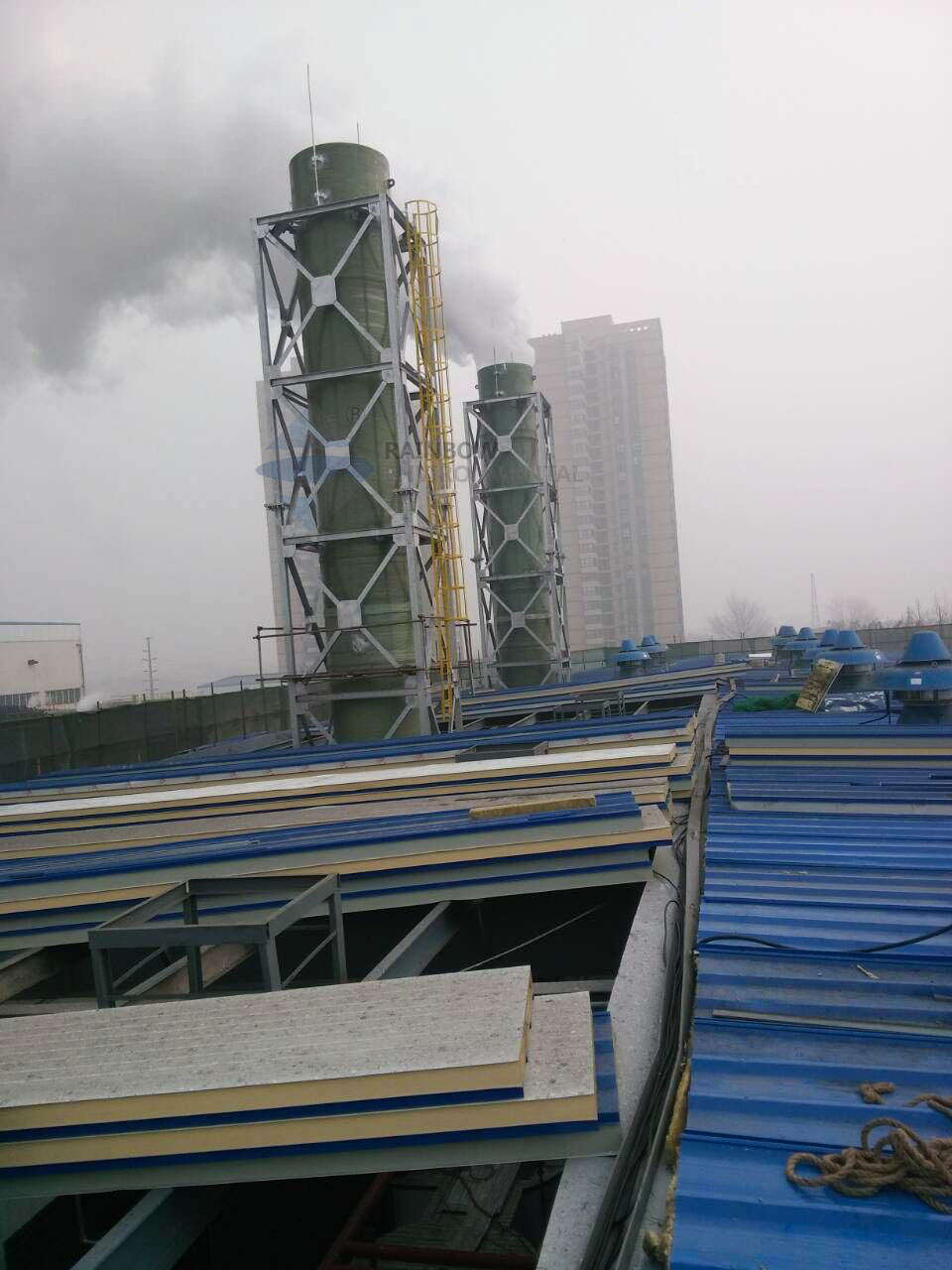 3x32.5m Sleeve Self-Standing Steel Chimney