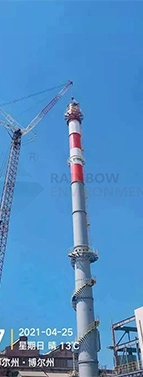 Serbian 90-meter FRP Inner Cylinder Copper Industry Self-standing Steel Chimney