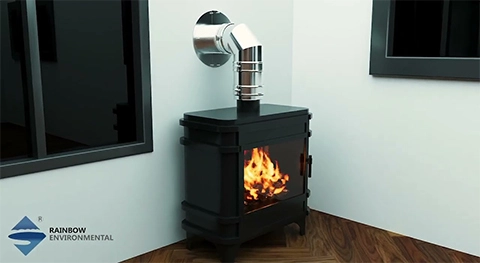 Video of Double Insert Fireplace Chimney Pipe Installation