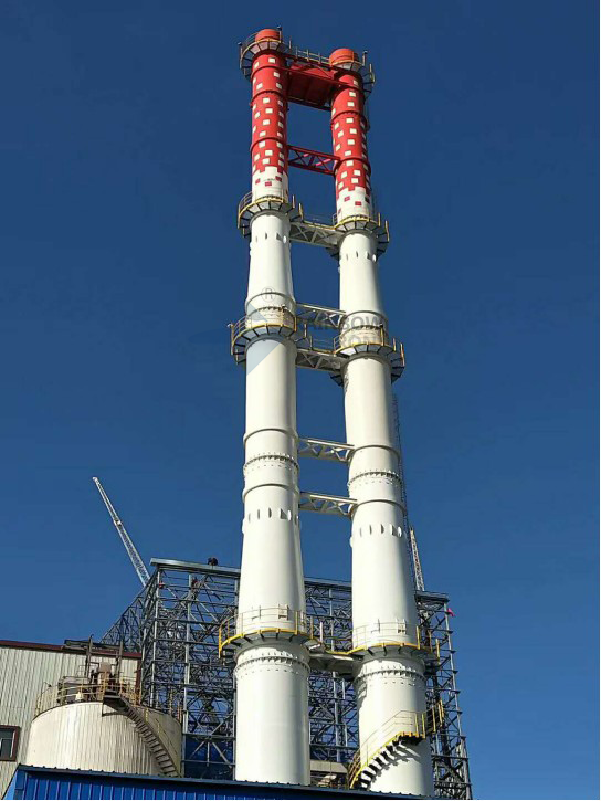 2x80m Sleeve Self-Standing Steel Chimney