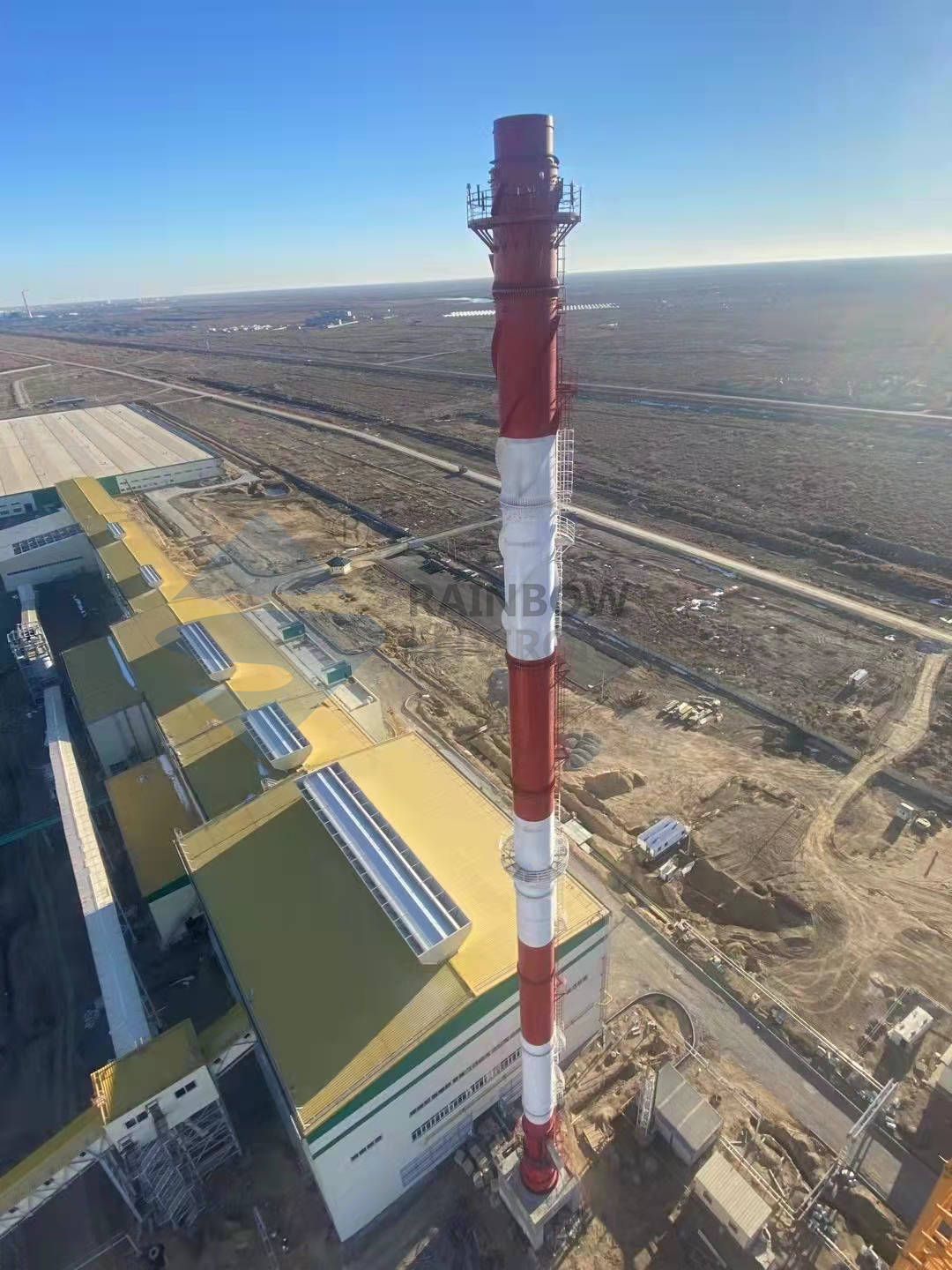 Kazakhstan 107m Sleeved Self-Standing Steel Chimney