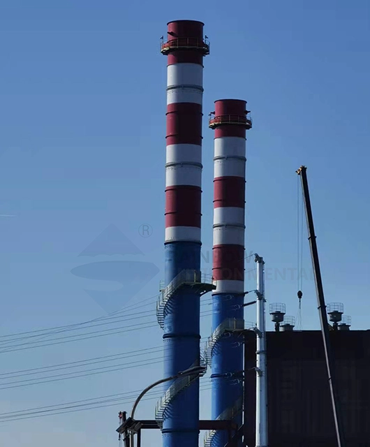 2x80m Self Supporting Steel Chimney