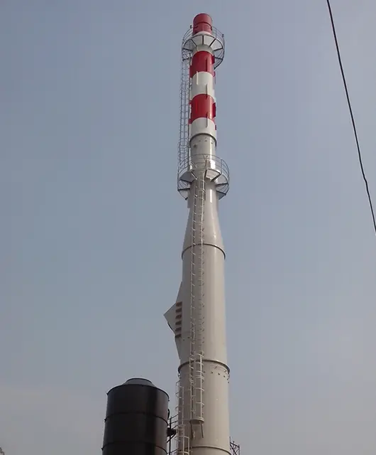 45m Sleeved Self-Supporting Steel Chimney Zhejiang Petrochemicals & Chemicals Q235B Acid-Resistant Steel 1400mm